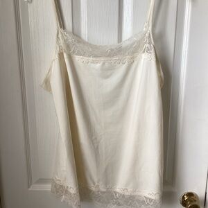 MAURICES: lace trim silky Cami ivory 2X
